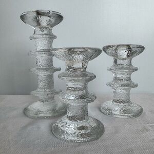 Iittala Festivo Timo Sarpaneva Candle Holders Signed Candlesticks Set of 3